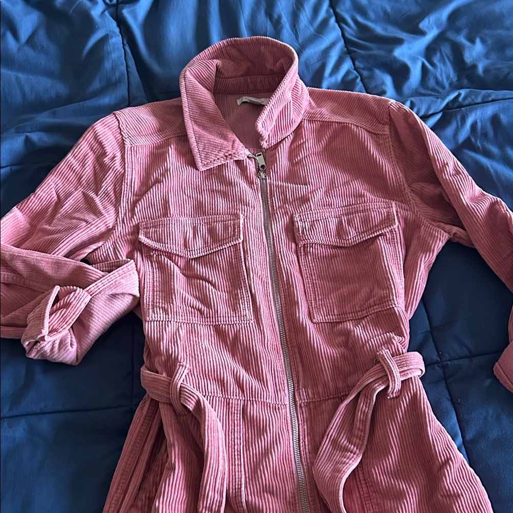 Topshop Pink Corduroy Boiler Pant Jumpsuit
